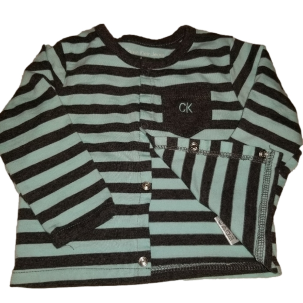 Calvin Klein Girls Long Sleeve Striped Shirt 6m-9m